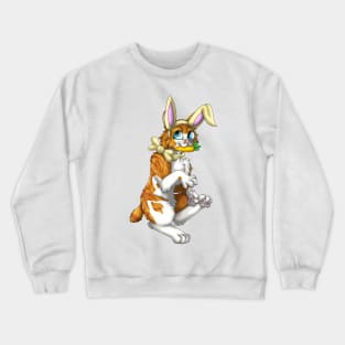 Bobtail BunnyCat: Ginger Bicolor Tabby (Yellow) Crewneck Sweatshirt